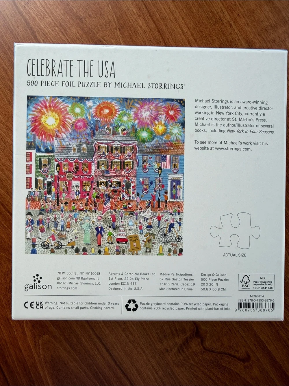 Galison Celebrate the USA 250th Foil Puzzle